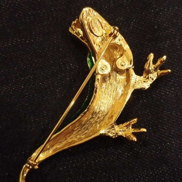 KENNETH LANE Alligator 18 KT Gold Plated Pin /Brooch - Picture 6 of 7